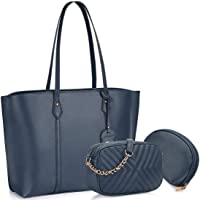 Bolso para Mujer Cuero PU Bolso de hombro Monedero 3Pcs Bolso Grande Bolso Señoras Shopper Totes para Escuela Compras…